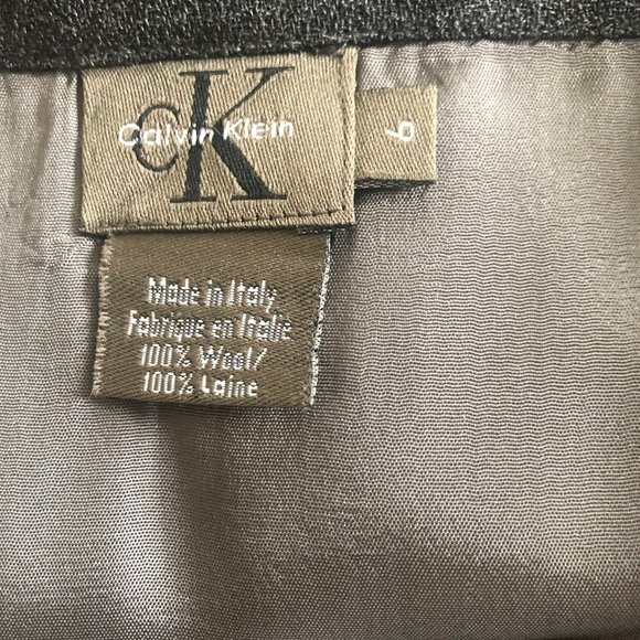 Vintage CK Calvin Klein A-Line skirt medium to dark char button up acetate lined - Picture 6 of 6